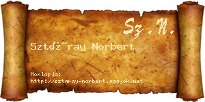 Sztáray Norbert névjegykártya